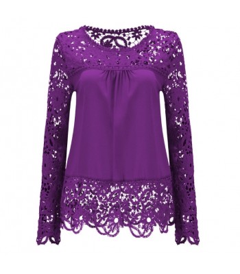 Blouse purple with lace